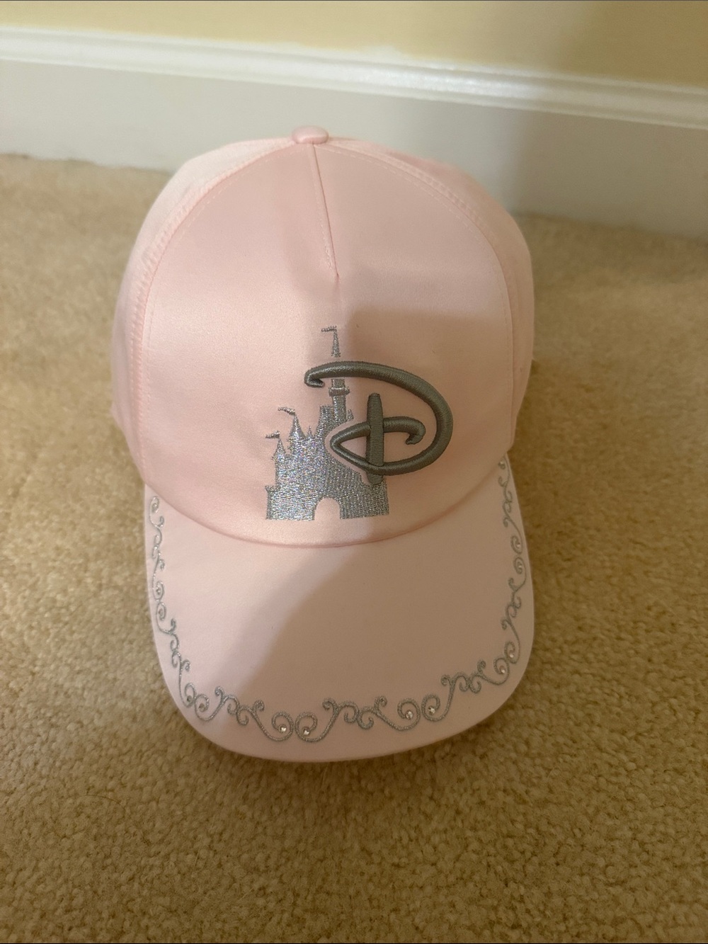 NWT Disney Parks Pink Castle Trucker Hat